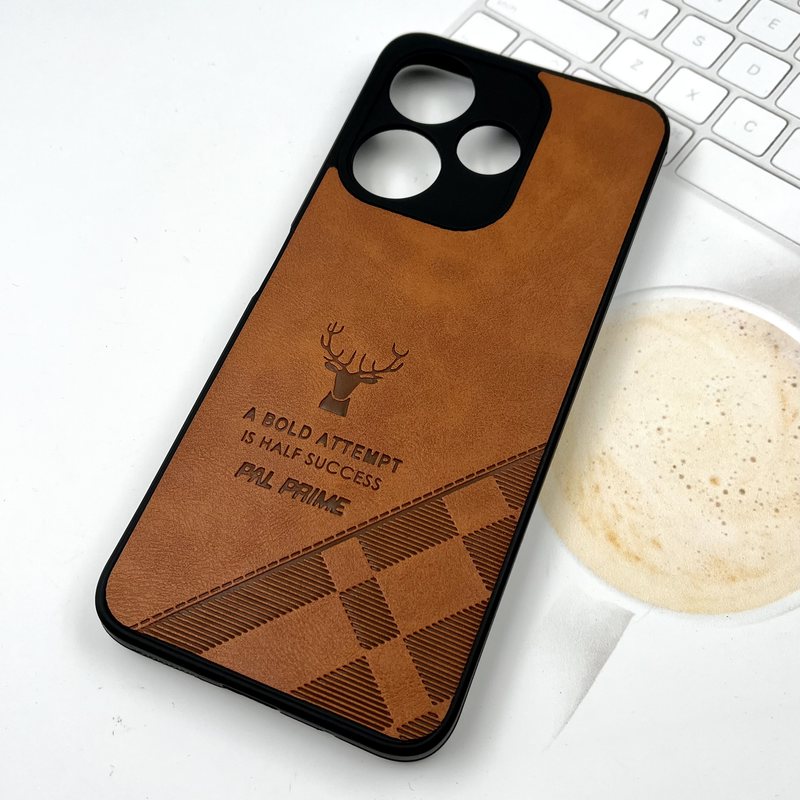 قاب گوشی Redmi 13 / Redmi 13x / Poco M6 4G شیائومی چرمی ژله ای طرح گوزنی DEER محافظ لنز دار ایربگ دار عسلی کد 243843 - Image 2