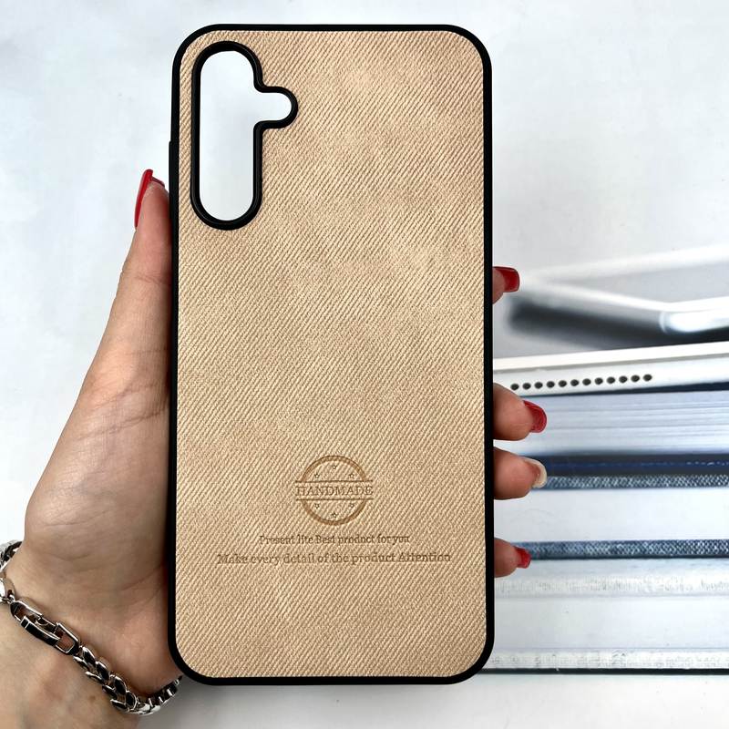 قاب گوشی Galaxy A15 سامسونگ Cotton Case مخمل چرمی Hand Made کلاسیک کرم کد 247606