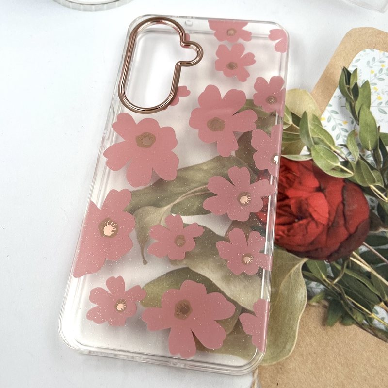 قاب گوشی Galaxy A37 سامسونگ Flower Case شفاف لوکس طرح گل لنز Copper کد 249695 - Image 2