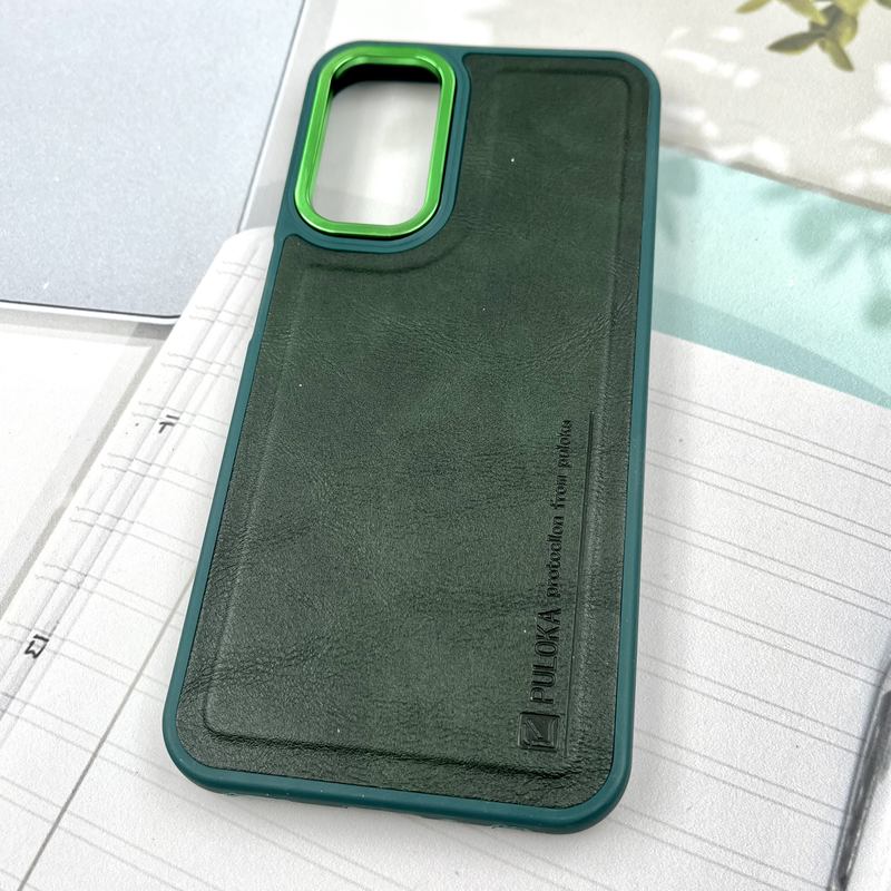 قاب گوشی Galaxy A24 سامسونگ چرم Puloka Design اورجینال داخل پارچه ای لنز Metal سبز کد 254377 - Image 2