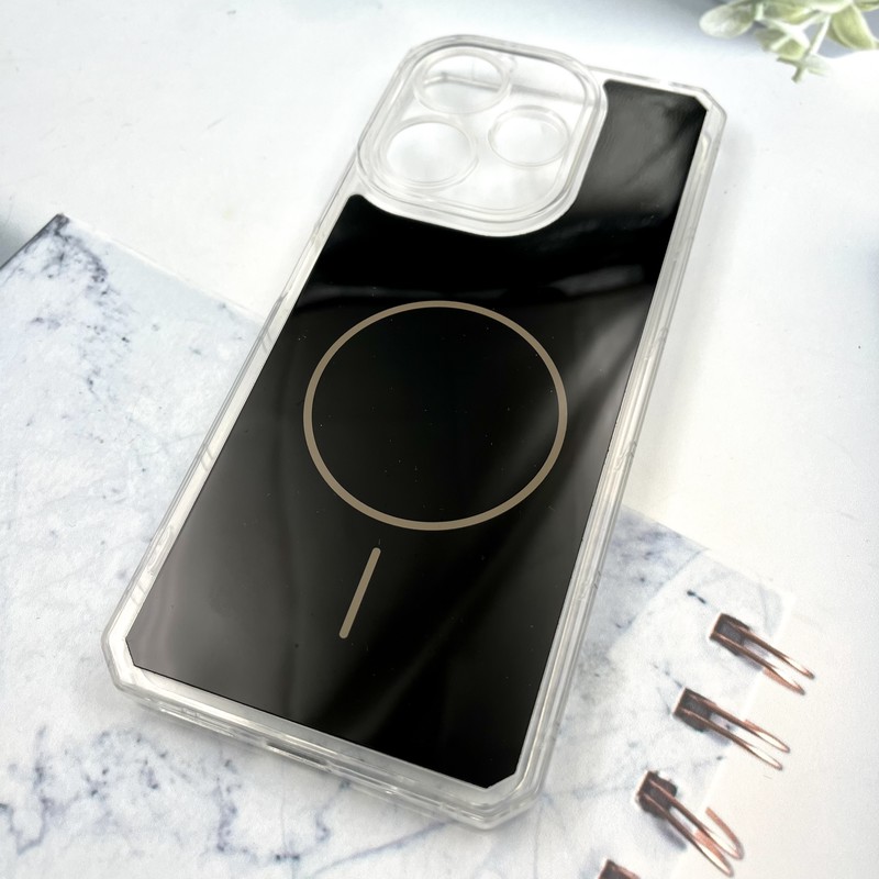 قاب گوشی Redmi 13 / Redmi 13x / Poco M6 4G شیائومی Clear Cover طرح مگ سیف Magsafe ایربگ دار ضد ضربه مشکی محافظ لنز دار کد 254620 - Image 2