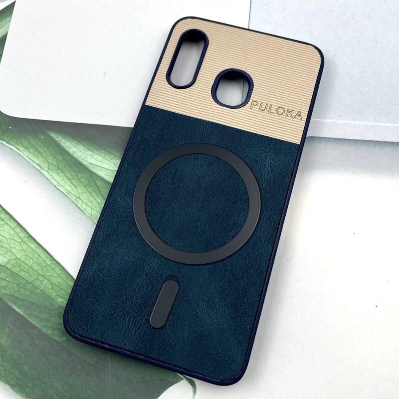 قاب گوشی Galaxy A20 / A30 سامسونگ Leather Cover مگ سیف Magsafe اورجینال لوکس کلاسیک سرمه ای کد 257865 - Image 2