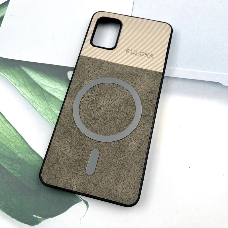 قاب گوشی Galaxy A31 سامسونگ Leather Cover مگ سیف Magsafe اورجینال لوکس کلاسیک تیتانیوم کد 260794 - Image 2