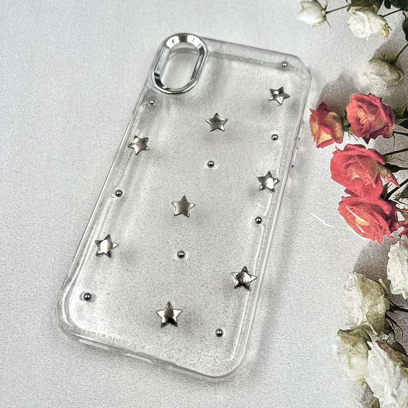 قاب گوشی iPhone X / iPhone XS آیفون Luxury Case سوپر شاین لنز Silver ستاره کد 261812 - Image 2