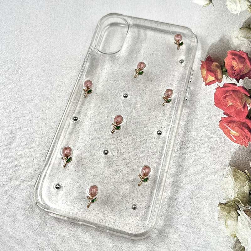 قاب گوشی iPhone X / iPhone XS آیفون Luxury Case سوپر شاین لنز Silver گل رز کد 264508 - Image 2