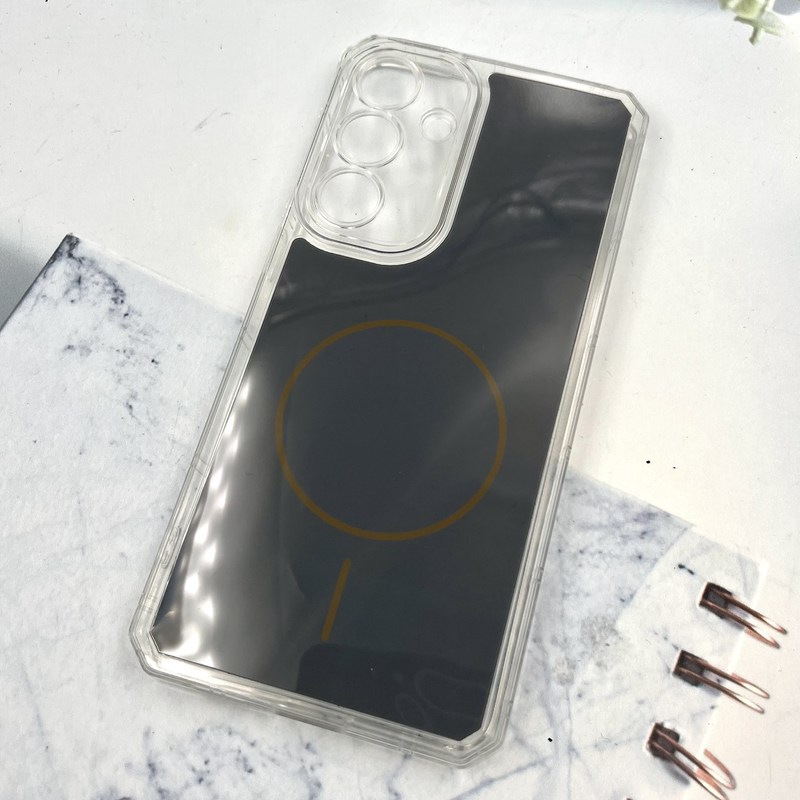 قاب گوشی Galaxy S25 FE سامسونگ Clear Cover طرح مگ سیف Magsafe ایربگ دار ضد ضربه تیتانیوم محافظ لنز دار کد 277602 - Image 2