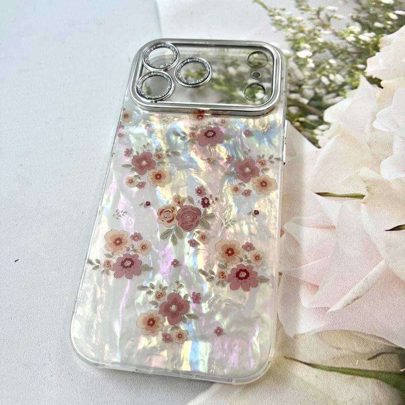 قاب گوشی iPhone 17 Pro Max آیفون iCe Case پینترستی طرح گل یخی ضد ضربه محافظ لنز دار سواروسکی گلسی کد 277696 - Image 2