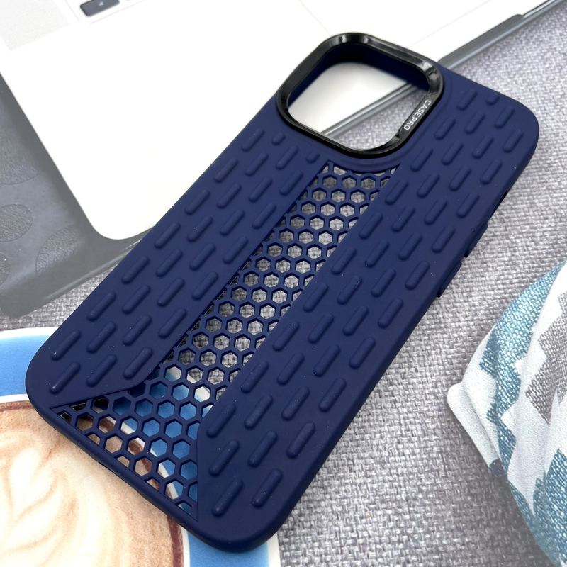 قاب گوشی iPhone 13 Pro آیفون Honeycomb Case سیلیکونی طرح کندویی لنز برجسته ضد ضربه سرمه ای کد 286926 - Image 2