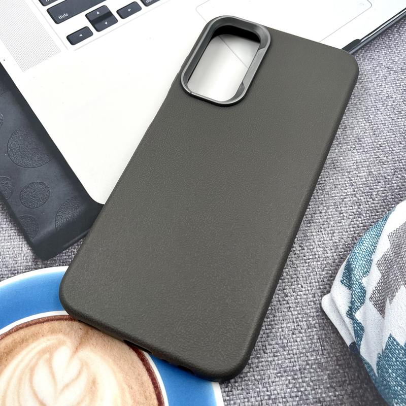 قاب گوشی Galaxy A15 سامسونگ Texture سیلیکونی Leather Case لنز کرومی تیتانیوم کد 288535 - Image 2