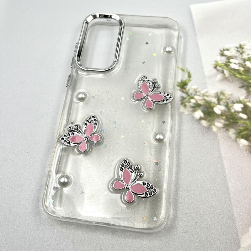 قاب گوشی Galaxy A35 سامسونگ Star Butterfly شاین لنز Silver پروانه برجسته لوکس گلبهی کد 291622 - Image 2