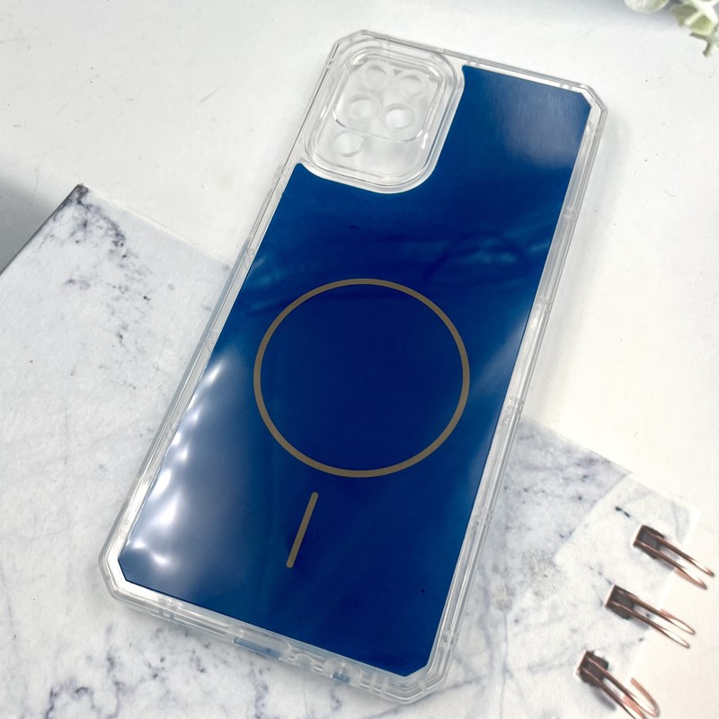 قاب گوشی Galaxy A12 / Galaxy M12 سامسونگ Clear Cover طرح مگ سیف Magsafe ایربگ دار ضد ضربه سرمه ای محافظ لنز دار کد 292302 - Image 2