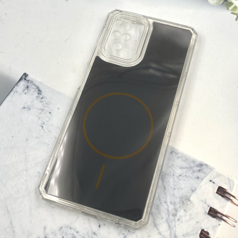قاب گوشی Redmi Note 10 4G / Redmi Note 10S / Poco M5S شیائومی Clear Cover طرح مگ سیف Magsafe ایربگ دار ضد ضربه تیتانیوم محافظ لنز دار کد 292604 - Image 2