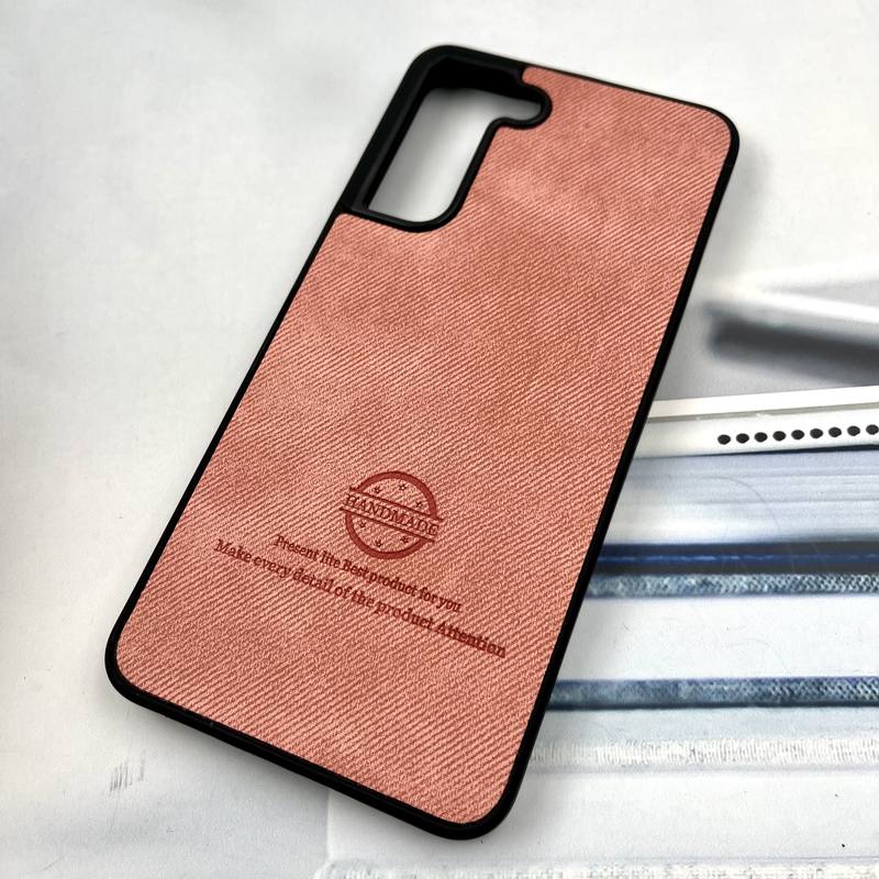 قاب گوشی Galaxy S21 FE سامسونگ Cotton Case مخمل چرمی Hand Made کلاسیک گلبهی کد 297945 - Image 2