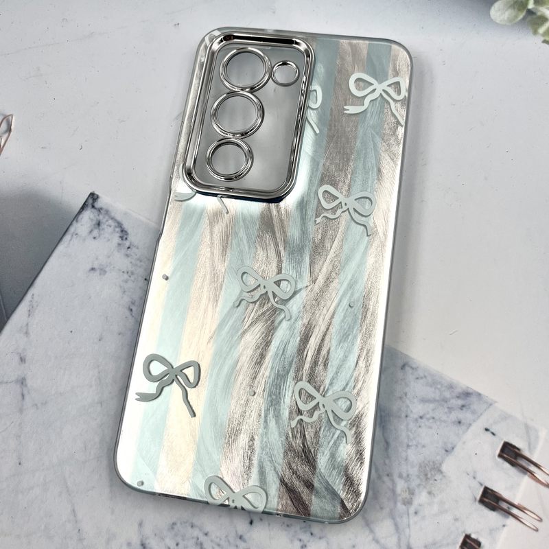 قاب گوشی Redmi 15 4G شیائومی Brush Cover اطلسی Silver محافظ لنز دار طرح پاپیون کد 306389 - Image 2