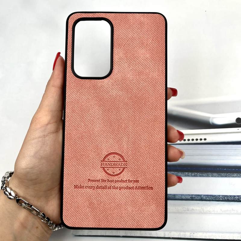 قاب گوشی Galaxy A53 سامسونگ Cotton Case مخمل چرمی Hand Made کلاسیک گلبهی کد 306597
