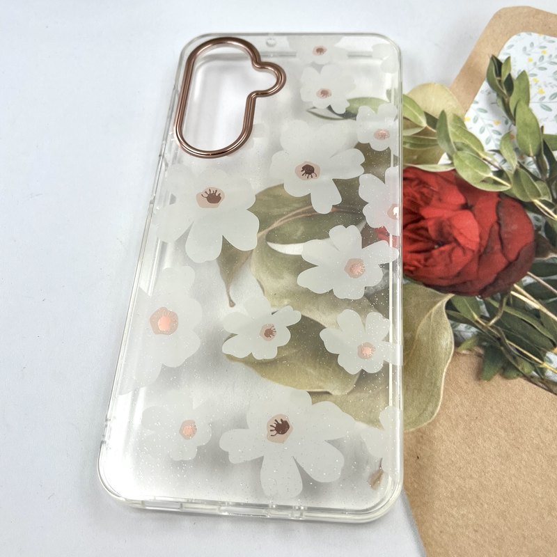 قاب گوشی Galaxy A17 سامسونگ Flower Case شفاف لوکس طرح گل لنز Copper کد 314244 - Image 2