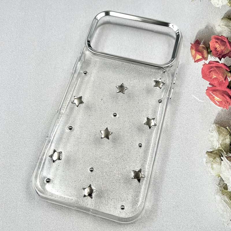 قاب گوشی iPhone 17 Pro Max آیفون Luxury Case سوپر شاین لنز Silver ستاره کد 314835 - Image 2