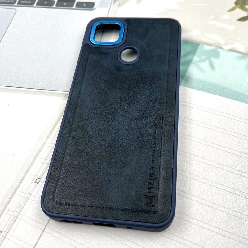 قاب گوشی Redmi 9C / Redmi 10A / Poco C3 شیائومی چرم Puloka Design اورجینال داخل پارچه ای لنز Metal سرمه ای کد 315499 - Image 2