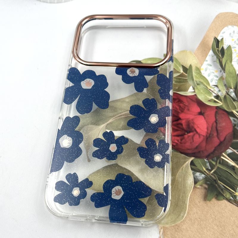 قاب گوشی iPhone 17 Pro آیفون Flower Case شفاف لوکس طرح گل لنز Copper کد 318406 - Image 2