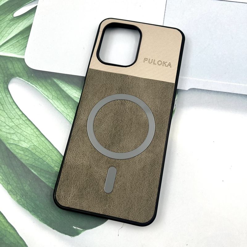 قاب گوشی Redmi 12 / Poco M6 Pro 5G شیائومی Leather Cover مگ سیف Magsafe اورجینال لوکس کلاسیک تیتانیوم کد 326019 - Image 2