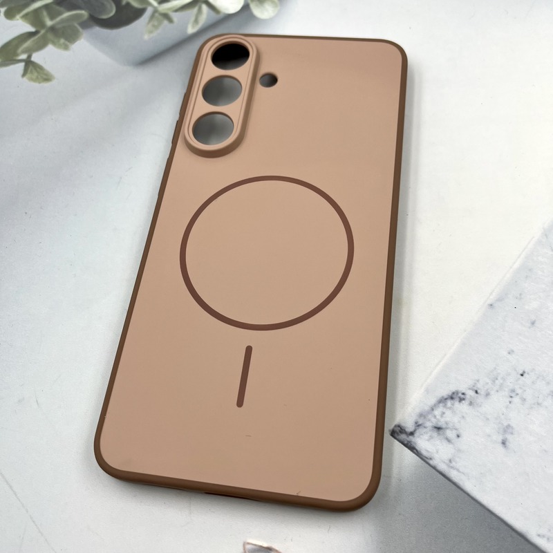 قاب گوشی Galaxy S25 FE سامسونگ سیلیکونی Soft Case پاستلی طرح مگ سیف Magsafe محافظ لنز دار موکا کد 338789 - Image 2
