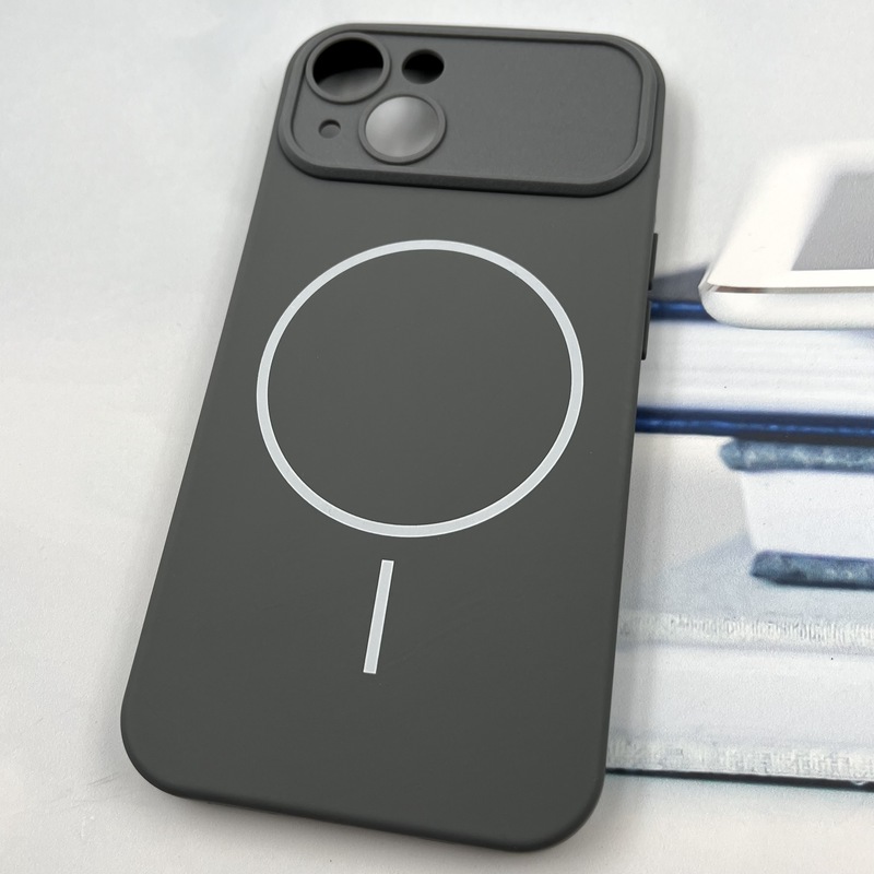 قاب گوشی iPhone 13 آیفون Sport Case سیلیکونی طرح مگ سیف Magsafe محافظ لنز دار برجسته تیتانیوم کد 342621 - Image 2