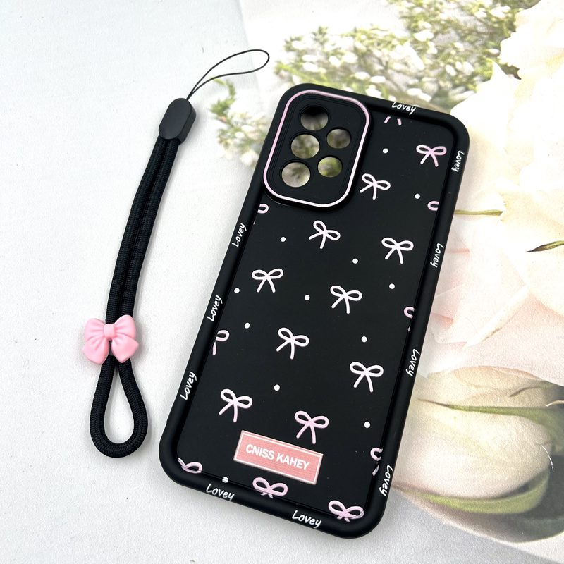 قاب گوشی Galaxy A33 سامسونگ Strap Case سیلیکونی سولید ضد ضربه همراه بند مچی محافظ لنز دار طرح پاپیون کد 342812 - Image 2
