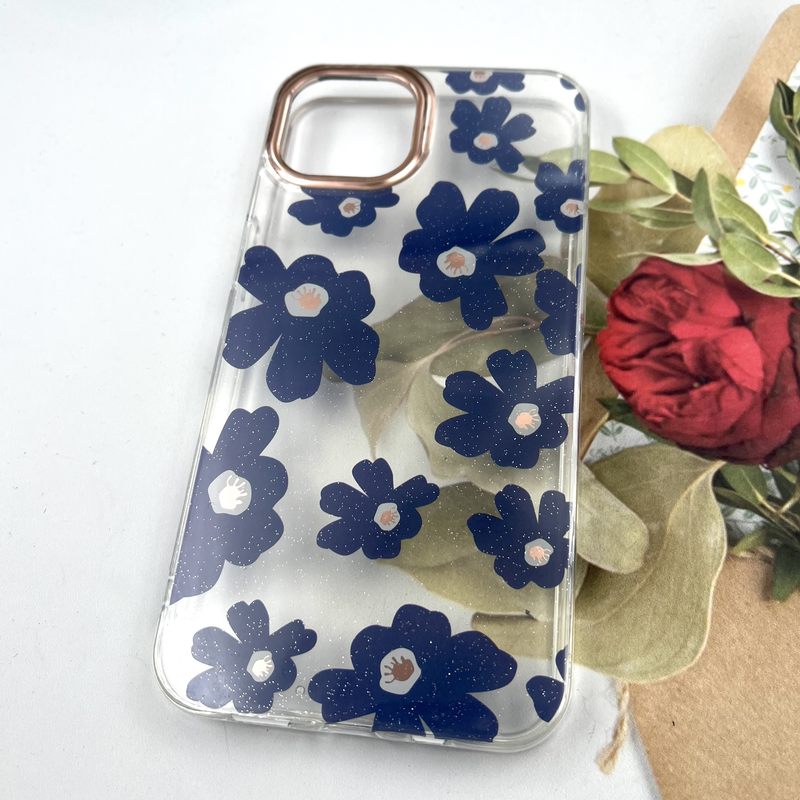 قاب گوشی iPhone 13 / iphone 14 آیفون Flower Case شفاف لوکس طرح گل لنز Copper کد 344112 - Image 2