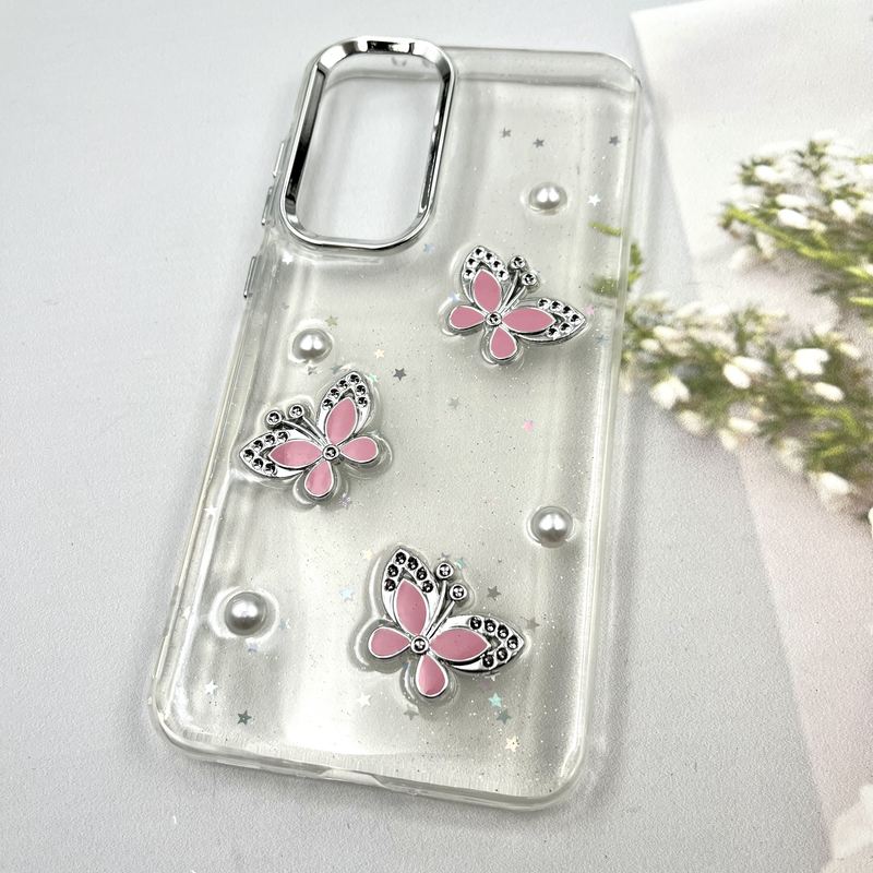قاب گوشی Galaxy A36 / A56 سامسونگ Star Butterfly شاین لنز Silver پروانه برجسته لوکس گلبهی کد 347509 - Image 2