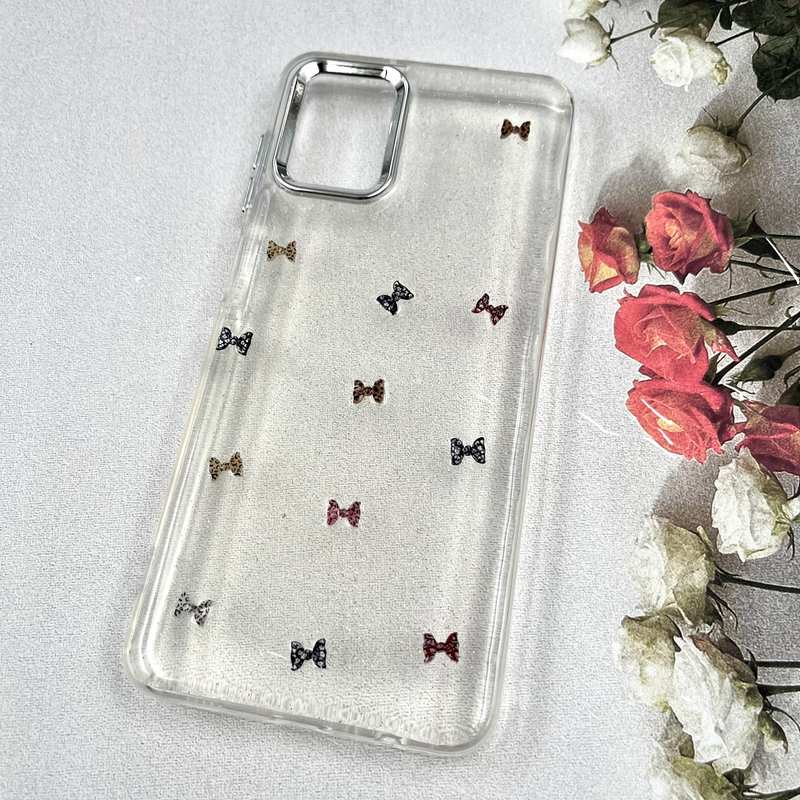 قاب گوشی Galaxy A12 / Galaxy M12 سامسونگ Luxury Case سوپر شاین لنز Silver پاپیون رنگی کد 351445 - Image 2