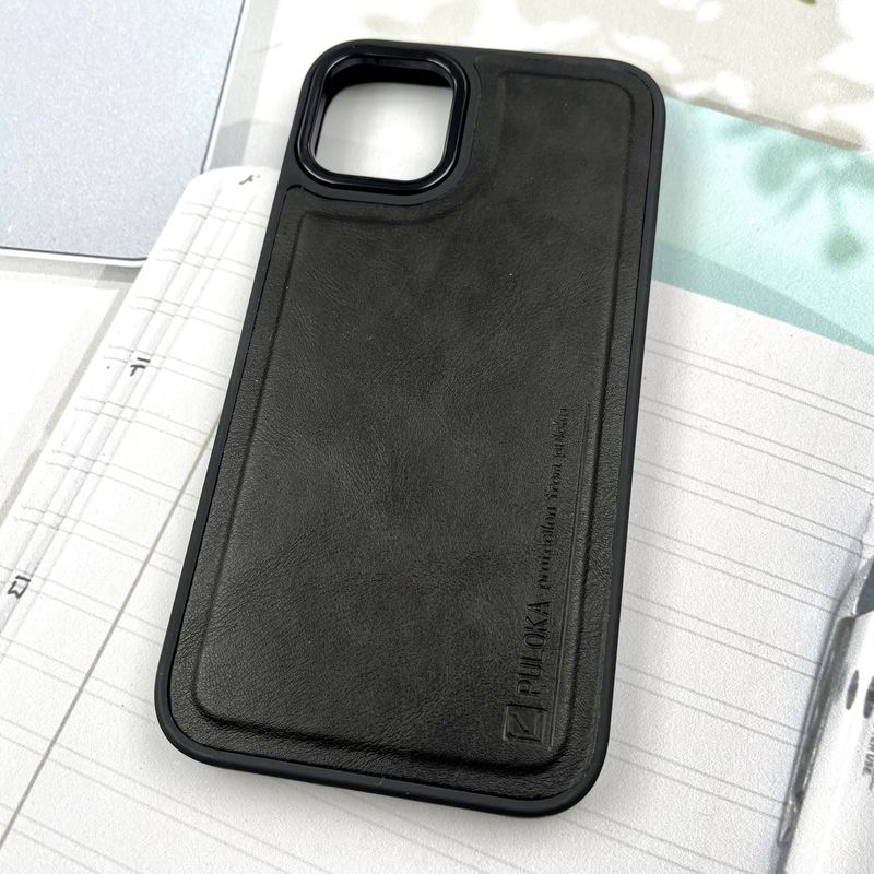 قاب گوشی iPhone 11 آیفون چرم Puloka Design اورجینال داخل پارچه ای لنز Metal مشکی کد 351466 - Image 2