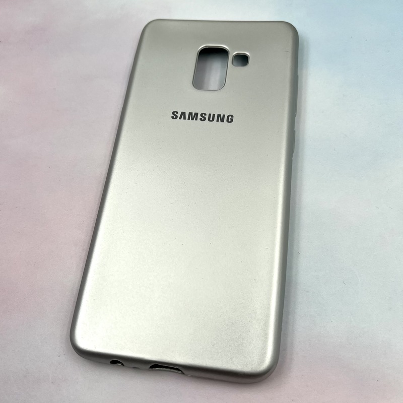 قاب گوشی Galaxy A8 Plus سامسونگ TPU سیلیکونی ژله ای لوگو دار نقره ای کد 355818 - Image 2