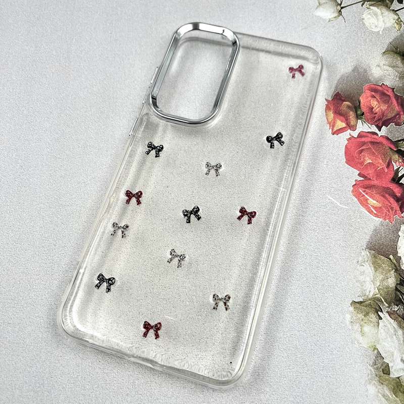 قاب گوشی Galaxy S25 FE سامسونگ Luxury Case سوپر شاین لنز Silver پاپیون رنگی کد 356098 - Image 2
