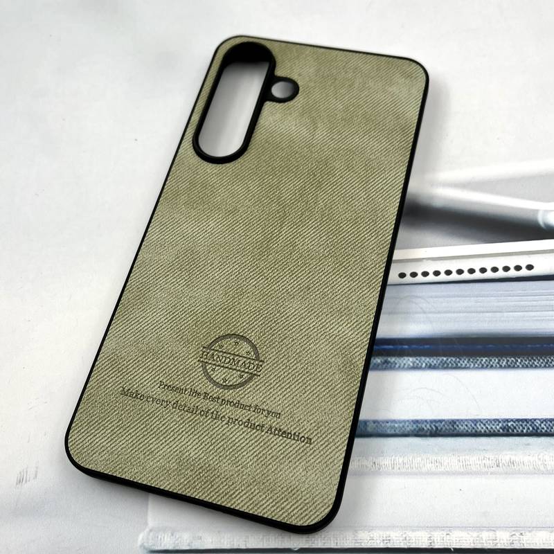 قاب گوشی Galaxy S25 FE سامسونگ Cotton Case مخمل چرمی Hand Made کلاسیک سبز کد 358740 - Image 2