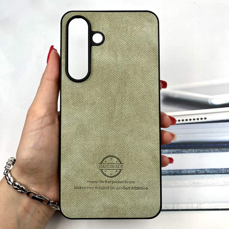 قاب گوشی Galaxy S25 FE سامسونگ Cotton Case مخمل چرمی Hand Made کلاسیک سبز کد 358740