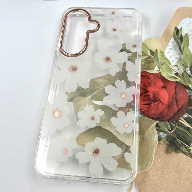 قاب گوشی Galaxy A37 سامسونگ Flower Case شفاف لوکس طرح گل لنز Copper کد 360613 - Image 2