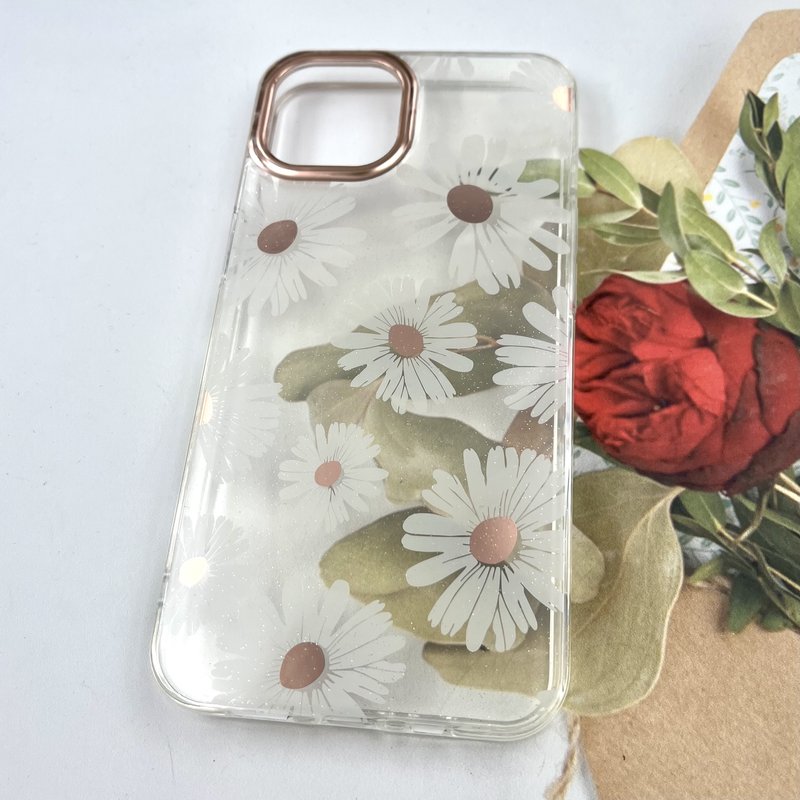 قاب گوشی iPhone 13 / iphone 14 آیفون Flower Case شفاف لوکس طرح گل لنز Copper کد 361219 - Image 2