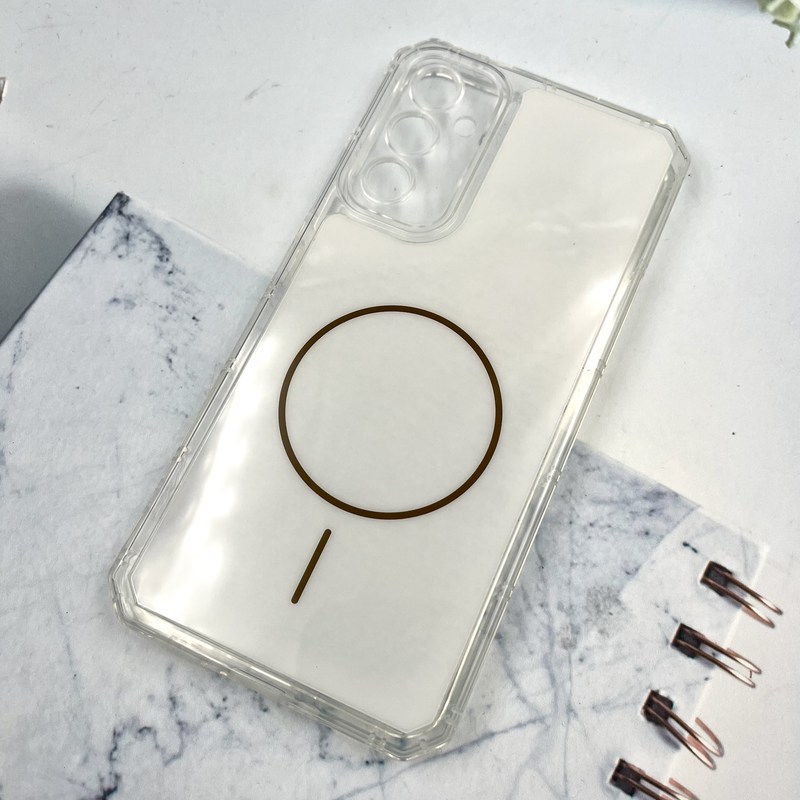 قاب گوشی Galaxy A34 سامسونگ Clear Cover طرح مگ سیف Magsafe ایربگ دار ضد ضربه سفید محافظ لنز دار کد 363775 - Image 2