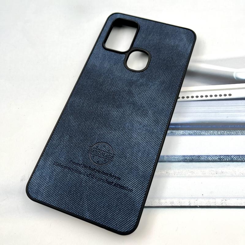قاب گوشی Galaxy A21S سامسونگ Cotton Case مخمل چرمی Hand Made کلاسیک سرمه ای کد 366151 - Image 2