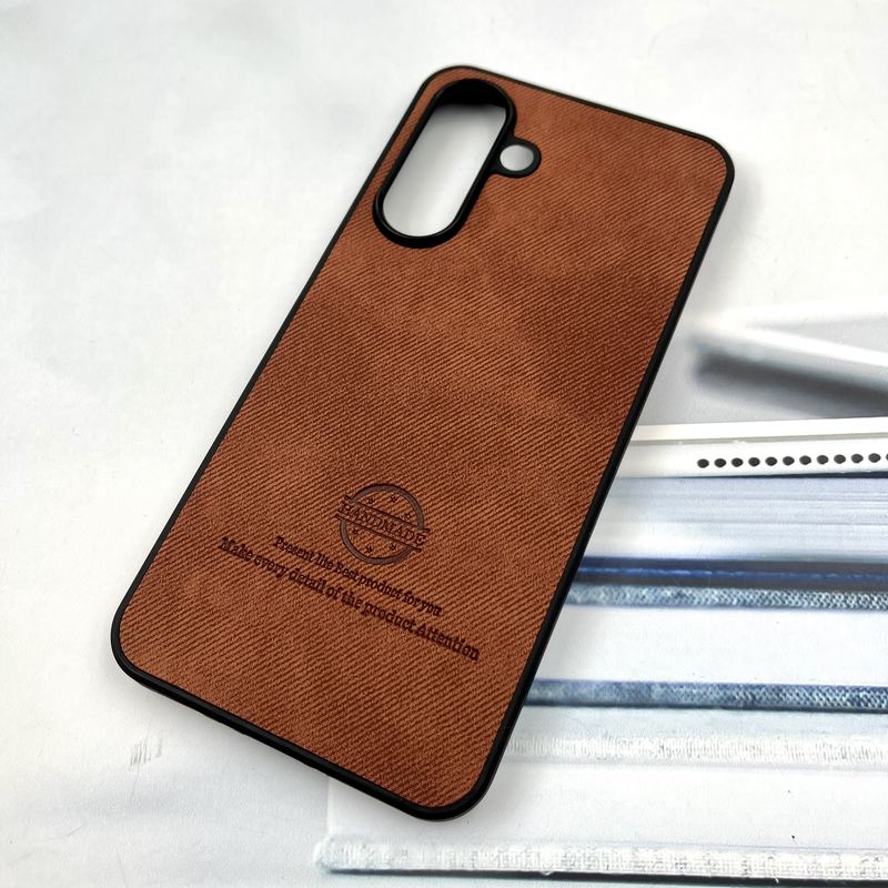 قاب گوشی Galaxy A36 / A56 سامسونگ Cotton Case مخمل چرمی Hand Made کلاسیک عسلی کد 367188 - Image 2