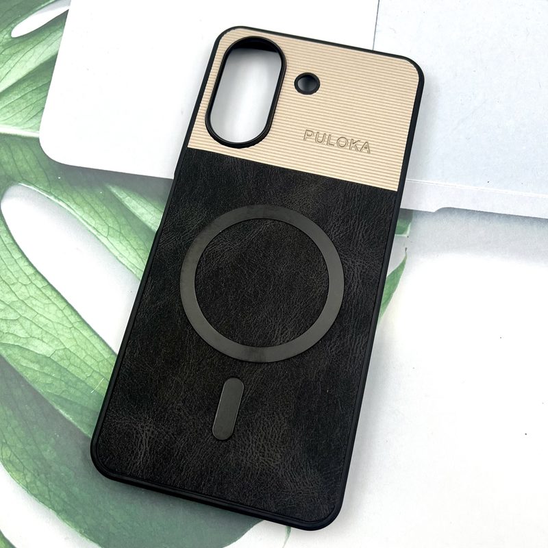 قاب گوشی Redmi 13C / Poco C65 شیائومی Leather Cover مگ سیف Magsafe اورجینال لوکس کلاسیک مشکی کد 371387 - Image 2