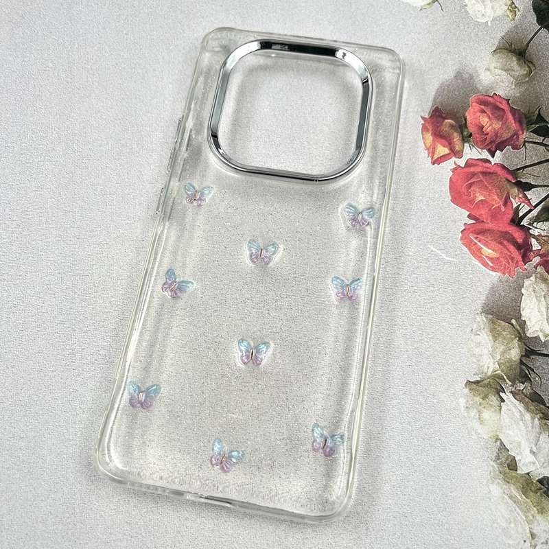 قاب گوشی Redmi Note 15 4G شیائومی Luxury Case سوپر شاین لنز Silver پروانه رنگی کد 377867 - Image 2