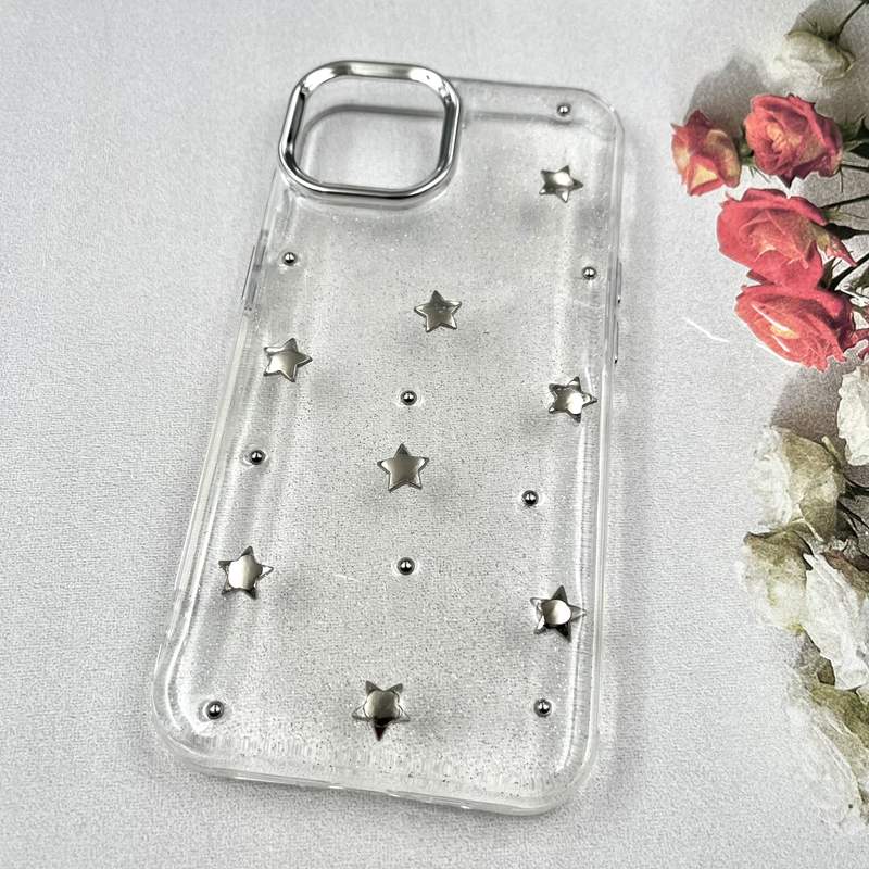 قاب گوشی iPhone 13 / iphone 14 آیفون Luxury Case سوپر شاین لنز Silver ستاره کد 380050 - Image 2