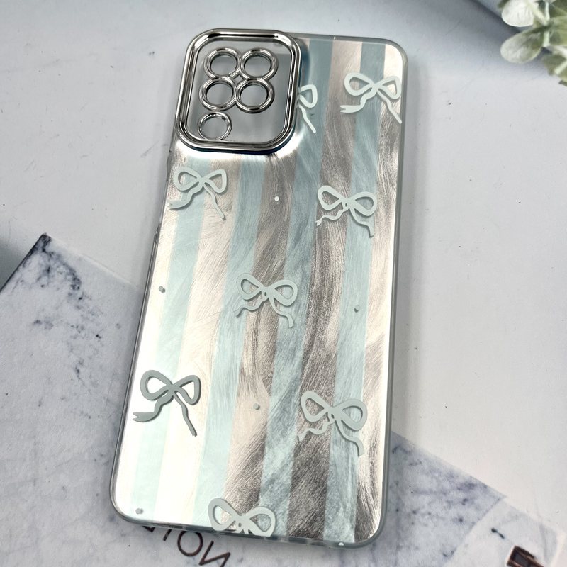 قاب گوشی Galaxy A22 4G / Galaxy M32 4G سامسونگ Brush Cover اطلسی Silver محافظ لنز دار طرح پاپیون کد 385260 - Image 2