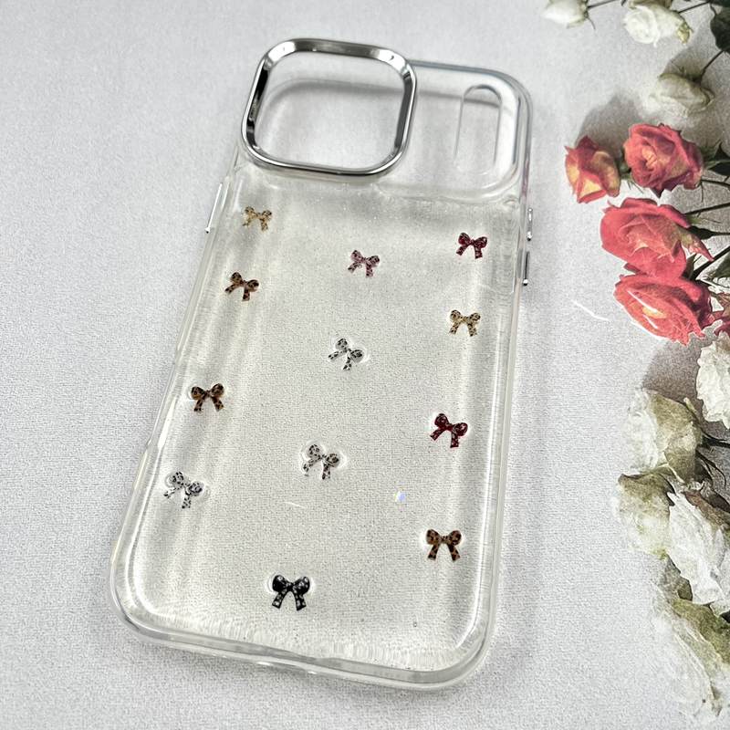 قاب گوشی iPhone 17 Pro Max آیفون Luxury Case سوپر شاین لنز Silver پاپیون رنگی کد 386538 - Image 2