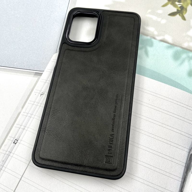 قاب گوشی Galaxy A12 / Galaxy M12 سامسونگ چرم Puloka Design اورجینال داخل پارچه ای لنز Metal مشکی کد 387445 - Image 2