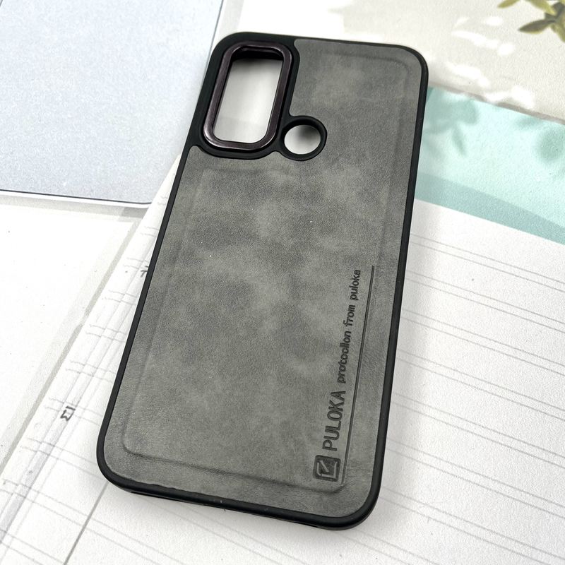قاب گوشی Redmi Note 8 / Redmi Note 8 2021 شیائومی چرم Puloka Design اورجینال داخل پارچه ای لنز Metal تیتانیوم کد 388425 - Image 2
