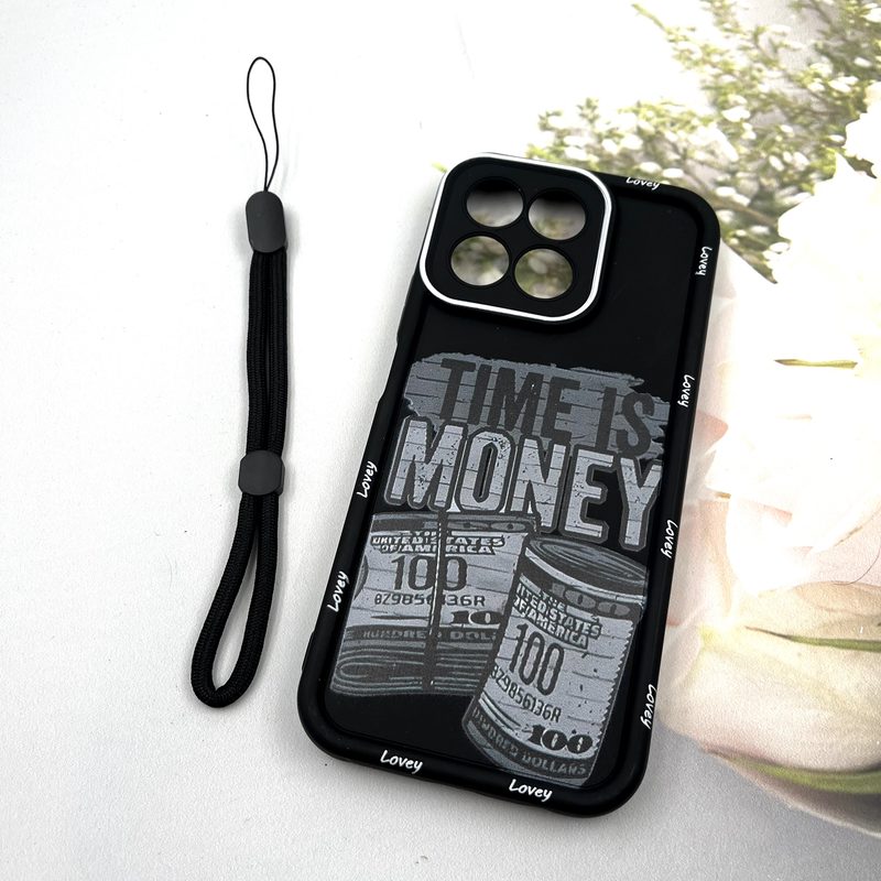 قاب گوشی Honor X7C آنر Strap Case سیلیکونی سولید ضد ضربه همراه بند مچی محافظ لنز دار طرح مانی کد 389892 - Image 2