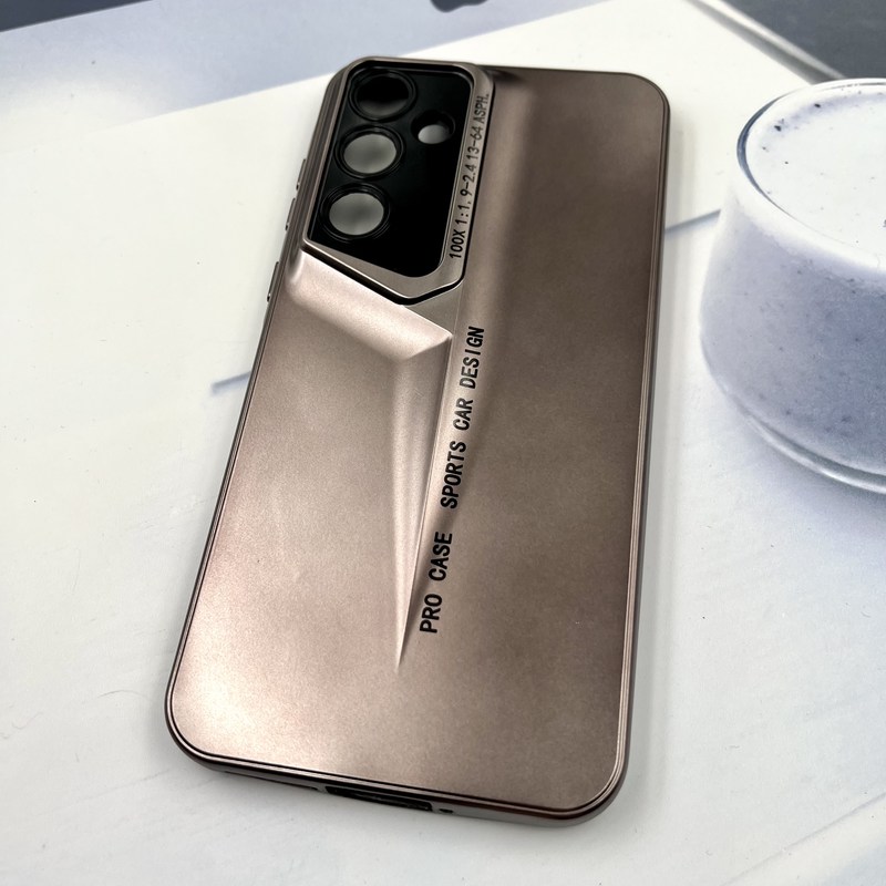 قاب گوشی Galaxy A55 سامسونگ Sport Design برجسته متالیک محافظ لنز دار بژ کد 390484 - Image 2