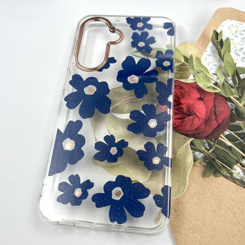قاب گوشی Galaxy A17 سامسونگ Flower Case شفاف لوکس طرح گل لنز Copper کد 393503 - Image 2